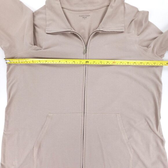 EILEEN FISHER Organic Cotton Minimal Sport Jacket Athleisure Taupe Lounge XL - Picture 3 of 7